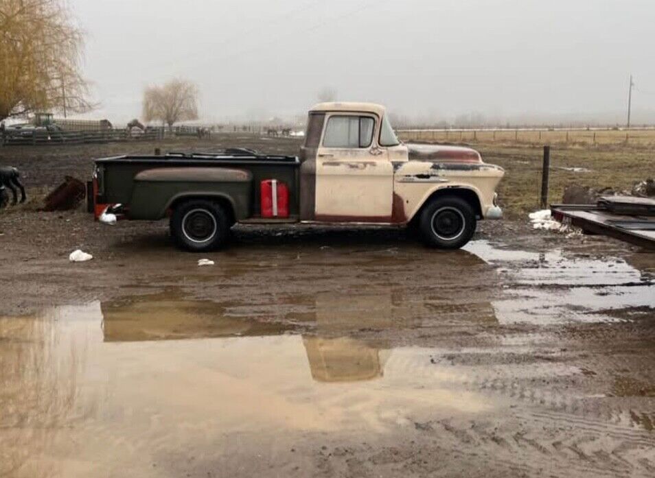 Chevrolet-3600-pickup-Pickup-1955-beige-and-green-beige-and-black-151451-2