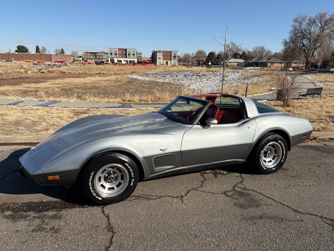 Chevrolet-Corvette-1978-Silver-Red-123292-10