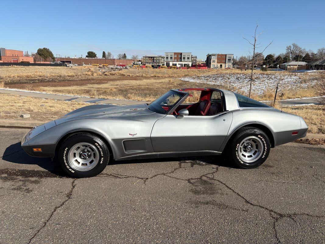 Chevrolet-Corvette-1978-Silver-Red-123292-12