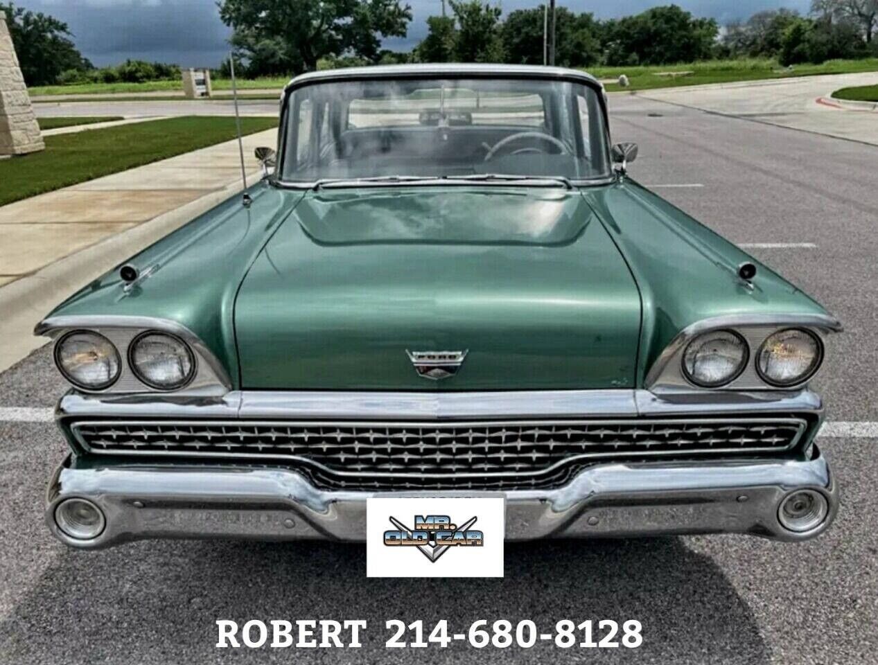 Ford-Fairlane-Galaxie-500-Berline-1959-Green-Beige-61155-3