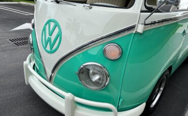 Volkswagen-BusVanagon-Van-1974-Green-Biege-26057-21