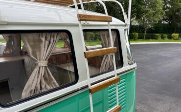 Volkswagen-BusVanagon-Van-1974-Green-Biege-26057-33