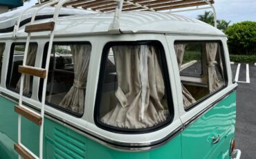 Volkswagen-BusVanagon-Van-1974-Green-Biege-26057-37