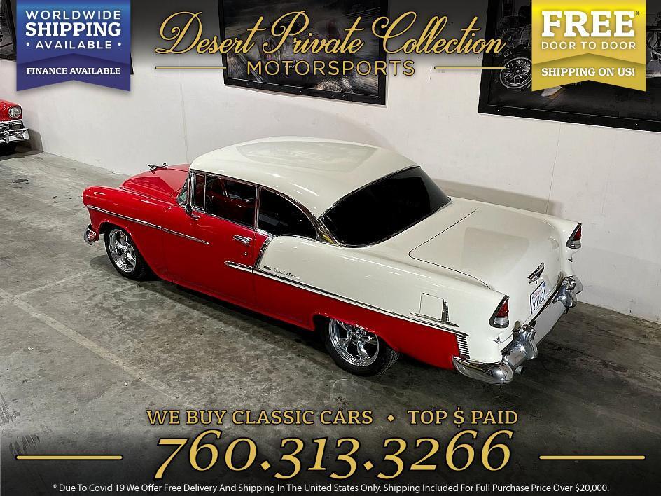 Chevrolet-Bel-Air-350-cu-in-V8-Coupe-1955-Red-White-62676-5