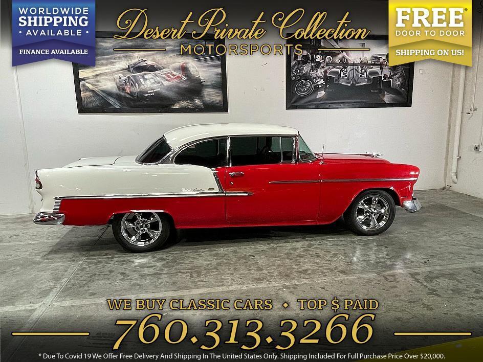 Chevrolet-Bel-Air-350-cu-in-V8-Coupe-1955-Red-White-62676-7