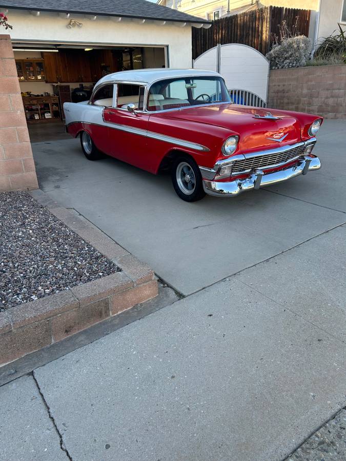 Chevrolet-Belair-two-door-post-1956-red-46671