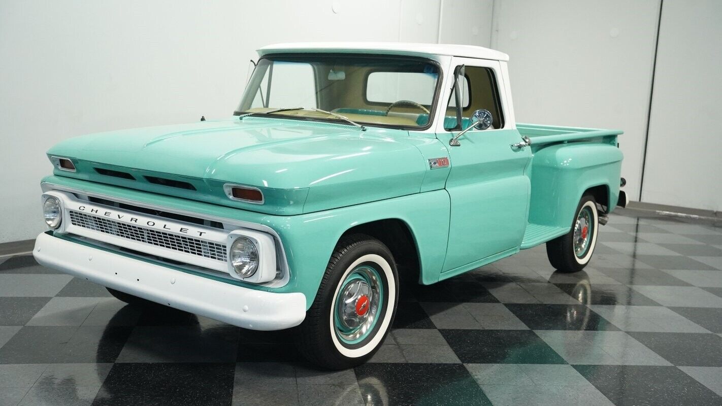 Chevrolet-C-10-Pickup-1965-Teal-White-21631-5