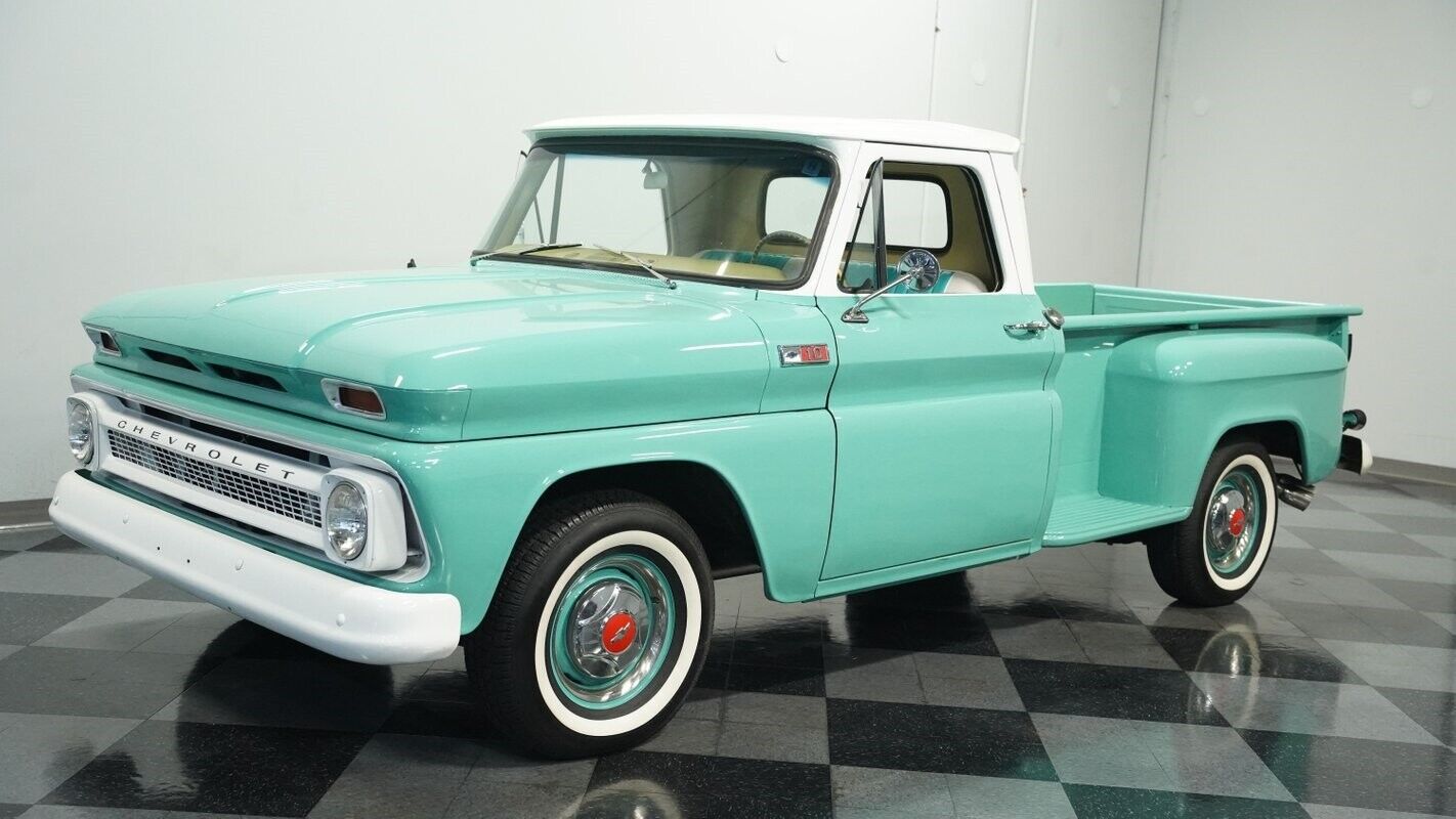 Chevrolet-C-10-Pickup-1965-Teal-White-21631-6