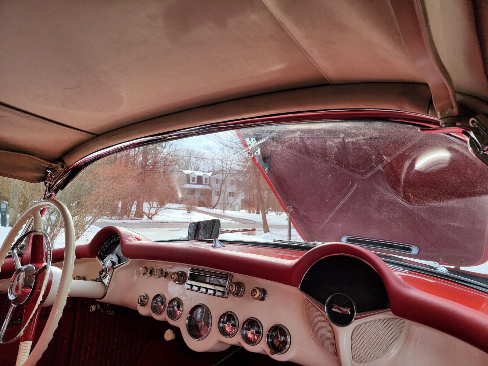 Chevrolet-Corvette-Cabriolet-1954-Red-Tan-82-20