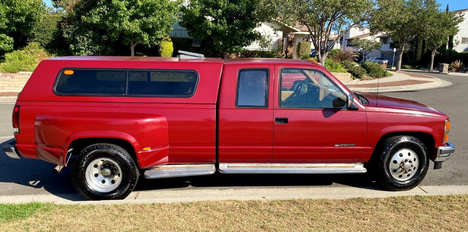 Chevrolet-Silverado-3500-1990-Crimson-red-Tan-96818-1