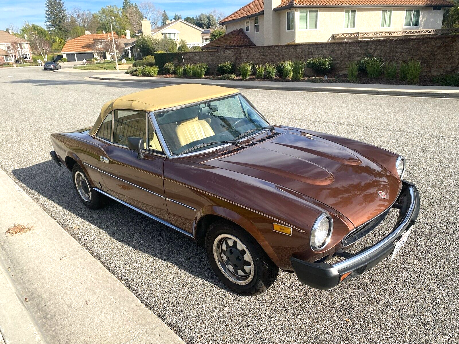 Fiat-124-Spider-Cabriolet-1981-Metallic-Brown-Tan-97689-3