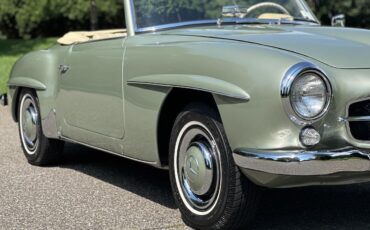 Mercedes-Benz-190-Series-Cabriolet-1960-Green-Tan-100127-35