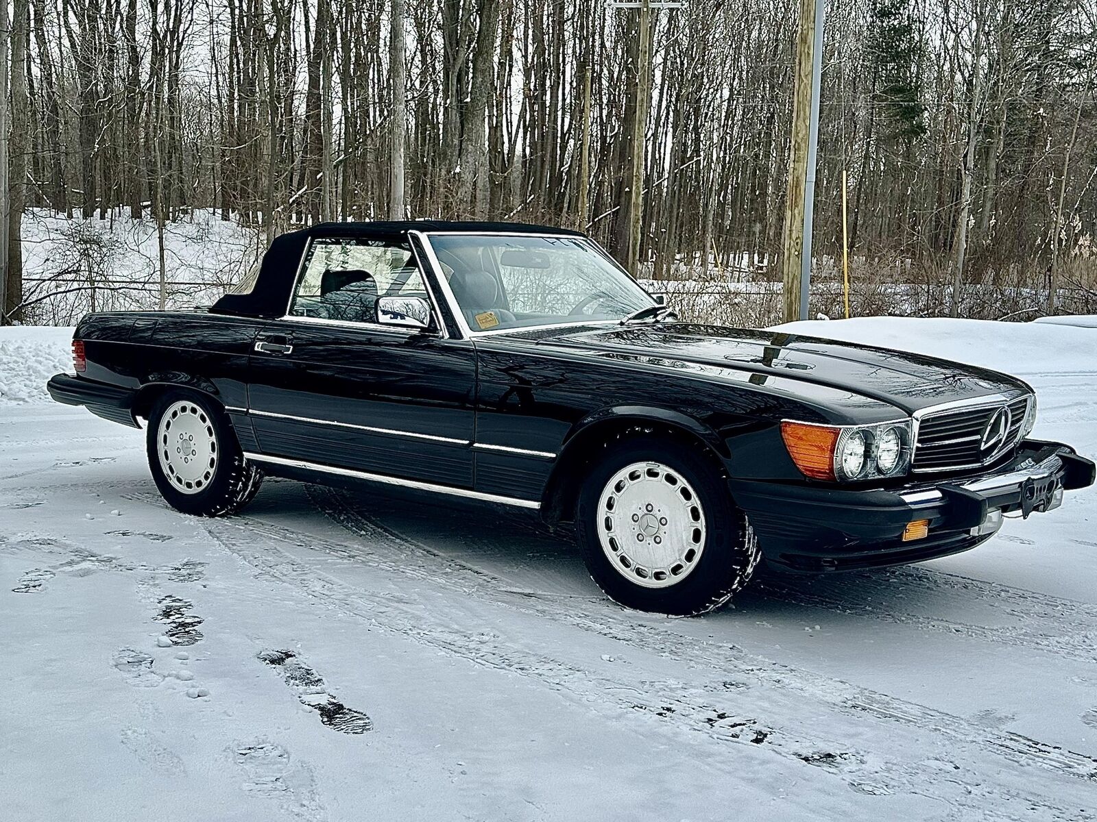 Mercedes-Benz-SL-Class-1989-Black-Gray-132459-8