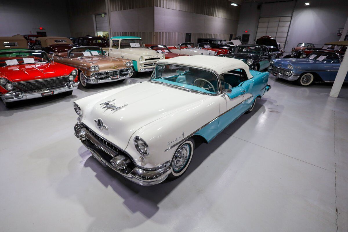 Oldsmobile-98-Starfire-Convertible-Cabriolet-1955-White-Ivory-and-Turquoise-12085-12