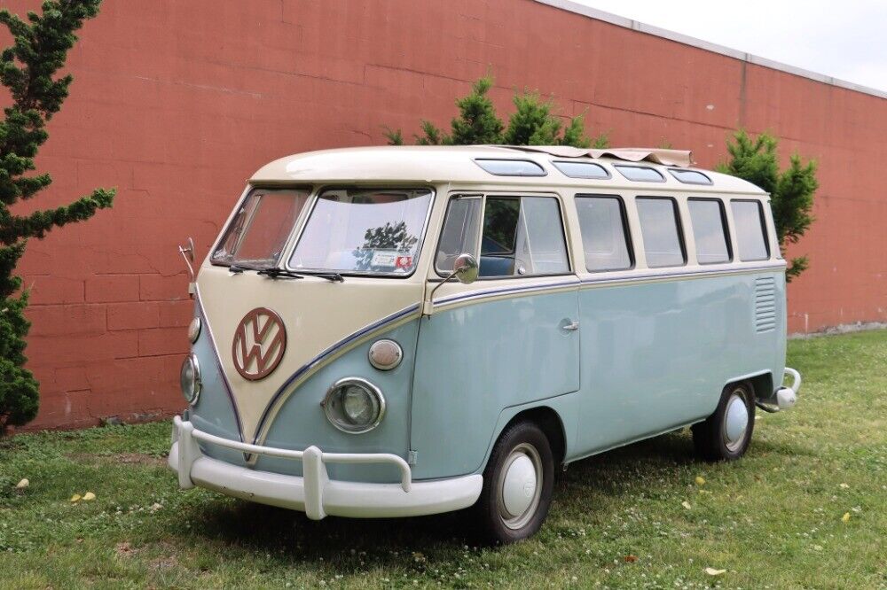 Volkswagen-Type-2-Bus-23-Window-1974-Blue-Tan-0-1